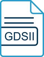 GDSII File Format Line Blue Two Color Icon vector