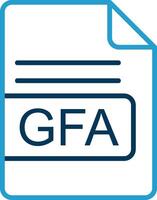 gfa archivo formato línea azul dos color icono vector