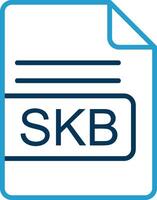 SKB File Format Line Blue Two Color Icon vector