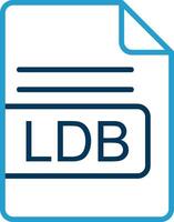 LDB File Format Line Blue Two Color Icon vector