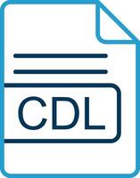 CDL File Format Line Blue Two Color Icon vector
