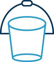 Bucket Line Blue Two Color Icon vector
