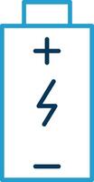 Battery Charged Line Blue Two Color Icon vector