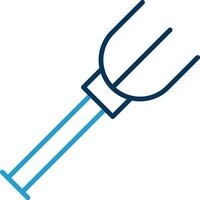 Fork Line Blue Two Color Icon vector