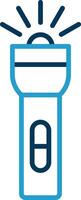Flashlight Line Blue Two Color Icon vector
