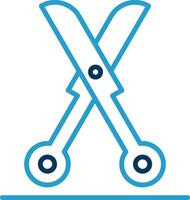 Shears Line Blue Two Color Icon vector