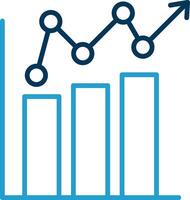 Bar Chart Line Blue Two Color Icon vector