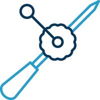 Hand Drill Line Blue Two Color Icon vector