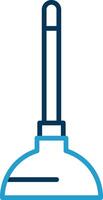 Plunger Line Blue Two Color Icon vector