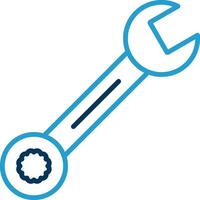 Spanner Line Blue Two Color Icon vector
