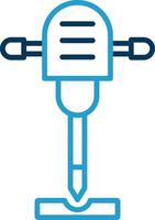 Jackhammer Line Blue Two Color Icon vector