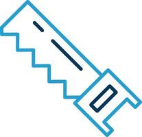 Hand Saw Line Blue Two Color Icon vector