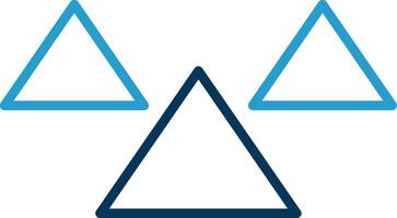 Triangles Line Blue Two Color Icon vector