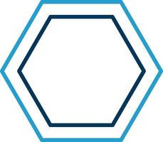 Hexagon Line Blue Two Color Icon vector