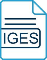 IGES File Format Line Blue Two Color Icon vector