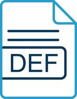 DEF File Format Line Blue Two Color Icon vector