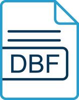 DBF File Format Line Blue Two Color Icon vector