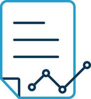 Data Report Line Blue Two Color Icon vector