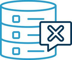 Delete Database Line Blue Two Color Icon vector