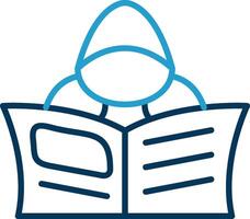 Hacker Line Blue Two Color Icon vector