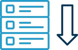Database Line Blue Two Color Icon vector