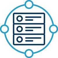 Data Flow Line Blue Two Color Icon vector