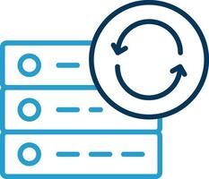 Data Synchronization Line Blue Two Color Icon vector