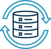 Data Synchronization Line Blue Two Color Icon vector