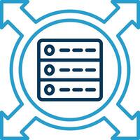 Data Driven Line Blue Two Color Icon vector