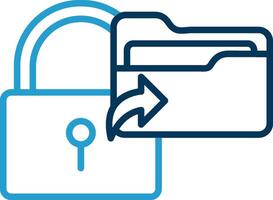 Secure Data Line Blue Two Color Icon vector