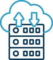 Data Flow Line Blue Two Color Icon vector