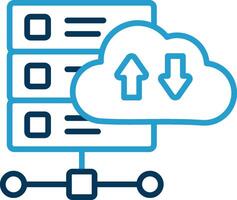 Data Transformation Line Blue Two Color Icon vector