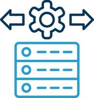 Data Management Line Blue Two Color Icon vector