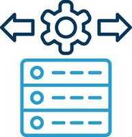 datos administración línea azul dos color icono vector