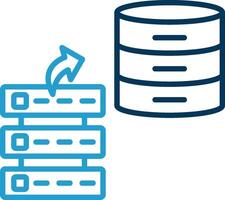 Data Stacks Line Blue Two Color Icon vector