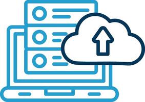 Transfer Data Line Blue Two Color Icon vector