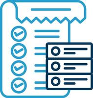 Data List Line Blue Two Color Icon vector