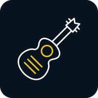 Guitar Line Yellow White Icon vector