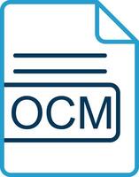 OCM File Format Line Blue Two Color Icon vector