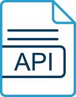 api archivo formato línea azul dos color icono vector