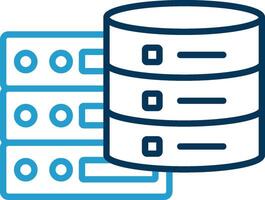 Data Server Line Blue Two Color Icon vector