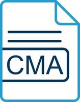 CMA File Format Line Blue Two Color Icon vector