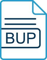 BUP File Format Line Blue Two Color Icon vector