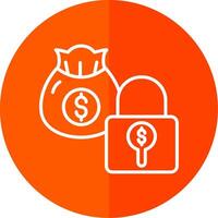 Secure Payment Line Yellow White Icon vector