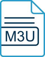 M3U File Format Line Blue Two Color Icon vector