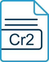 Cr2 File Format Line Blue Two Color Icon vector