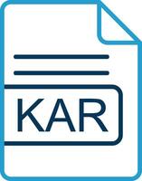 Kar archivo formato línea azul dos color icono vector