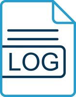 LOG File Format Line Blue Two Color Icon vector