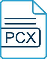 PCX File Format Line Blue Two Color Icon vector