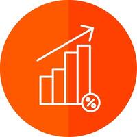 Interest Rate Line Yellow White Icon vector